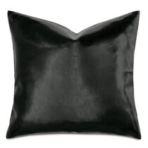 Black faux leather cheap throw pillows